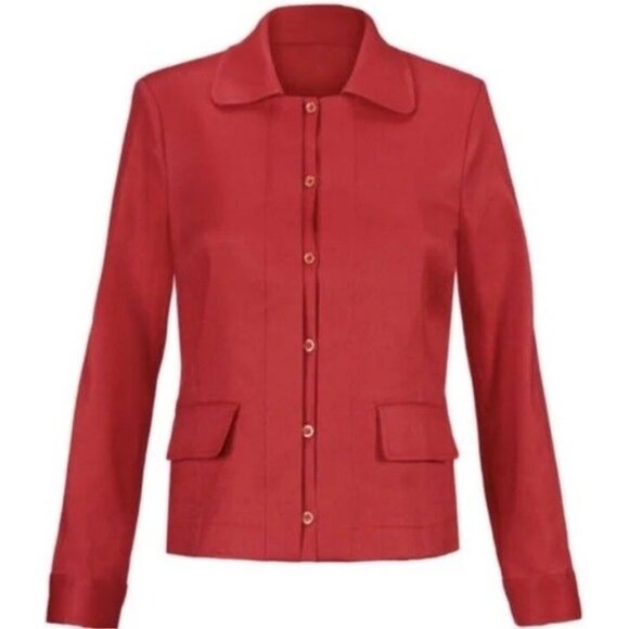 Cabi Women's Button-Up Collared light jacket royal red size Medium - Picture 1 of 7
